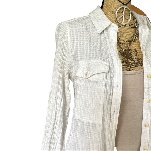 Anthropologie Pilcro  Classic Textured Style No. 4110317990117 white SIZE XS - Picture 15 of 15